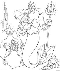 Hard little mermaid coloring pages. Little Mermaid Coloring Pages Ariel King Triton Coloring4free Coloring4free Com