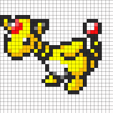 Ampharos Pokemon Sprite Kandi Pattern Pokemon Bead Pokemon Cross Stitch Pixel Art Pokemon