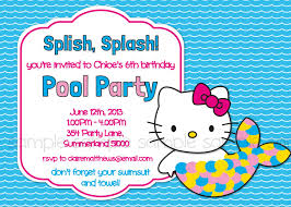 Hello Kitty Printable Pool Party Birthday Invitation Mermaid Personalized 5 X Hello Kitty Birthday Party Hello Kitty Birthday Theme Hello Kitty Party