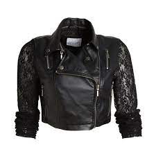 Lace Sleeve Moto 48 Found On Polyvore Fashion Real Leather Jacket Genuine Leather Jackets