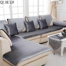 The grey slipcover's soft textured fabric (97% polyester, 3% spandex) will refresh your room as the cover protects your sofa from food, drinks and pets. Free Shipping Grey Camel Red Black Velvet Sofa Cover Flannel Plush Slipcovers Cheap Sectional Couch Covers Fundas De Sofa Sf2519 Sofa Cover Aliexpress
