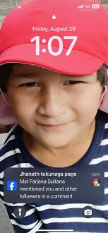 au .lا. 5G 100 Friday, August 29 1:07 f now Jhaneth tokunaga page Mst  Farjana Sultana mentioned you and other followers in a comment