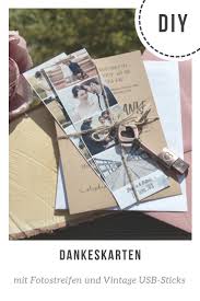 Dankeskarten Mit Fotostreifen Und Vintage Usb Stick Pintopin Karte Hochzeit Dankeskarten Hochzeit Danke