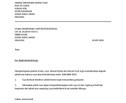 Maybe you would like to learn more about one of these? Contoh Surat Rasmi Berhenti Kerja In English