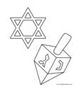 There are all sorts of pretty details on this lovely happy hanukkah colouring page, including a menorah, dreidel and oil lamp. Dreidel Coloring Page Hanukkah