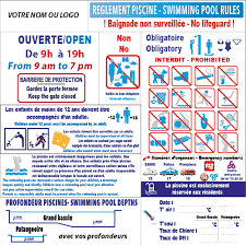 Profondeur Piscine Avec Reglement Jr Signaletic Panneaux Campings