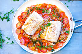 Chef Sheilla Pan Seared Cod In White Wine Tomato Sauce