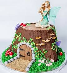 Fairy Garden Tree Stump House Cake Fairy House Cake Fairy Birthday Cake Fairy Garden Cake