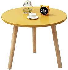 Glass coffee tables are modern and elegant, while also creating the illusion of space because of its clarity and transparent nature. Yuanshopping Home Round Wooden Side Table Modern Small Coffee Side Tables Office Furniture Living Room Coffee Table A Class Energy Yellow Jinshang Hibuy Color Yellow Buy Online At Best Price