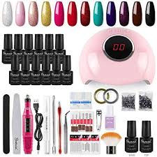 Shelloloh Kit 12pc Vernis Gel Semi Permanent 36w Uv Led Lampe Sechoir Ponceuse A Ongle Machine Retirer Vernis Base Coat En 2020 Ongles Tutoriel Kit Ongle Lime A Ongle