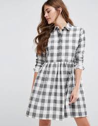 Asos Black And White Gingham Dress Yinns Would Have To Wear This Unbuttoned But There S Something I Love About The Gingham Asos Dress Dresses Shirt Dress