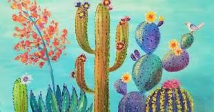 Southwest Colorful Cactus Acrylic Painting Tutorial Live Full Length Demo By Angelafineart On Youtube Easy How Cactus Paintings Cactus Painting Cactus Art