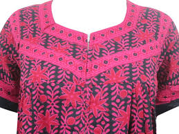 Buy Mogul Womans Maxi Kaftan Cotton Pink Printed Nightwear House Dress At Walmart Com House Dress Maxi Kaftan Pink Print