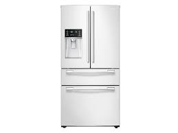 Stainless steel refrigerator replacement panels. Rf25hmedbwwsamsung 25 Cu Ft 4 Door French Door Refrigerator In White White Happys Appliances