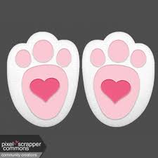 easter bunny heart footprints element pink graphic by melissa riddle digitalscrapbook com pixel scrapper digital scrapbooking