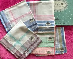 Handkerchief definition, a small piece of linen, silk, or other fabric, usually square, and used especially for wiping one's nose, eyes, face, etc., or for decorative purposes. Vintage 1950s Handkerchiefs Dapper Gent Tootal Pyramid Box Of 6 Retired Stock A1 35 00 Fabulous Vintage Tootal 1950s Men S Pyramid Handkerchiefs X 6 In Asso