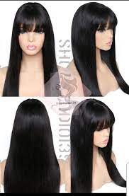 Maryjoe Glueless Human Hair Lace Front Wig With Bangs And Bleached Knots Front Lace Wigs Human Hair Full Lace Wig Human Hair Human Wigs