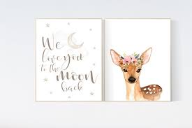 Woodland beim führenden marktplatz für gebrauchtmaschinen kaufen. Nursery Decor Woodland Deer Nursery Decor We Love You To The Moon And Back Woodland Nursery Deer Print Woodland Animals Deer