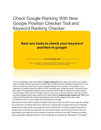 Google Keyword Position Checker Best Seo Tools Search Engine Optimization Seo Keyword Ranking