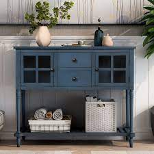Order pickup · expect more. Buy Sideboard Solid Wood Dining Table Side Cabinet Console Table With Two Storage Drawers Two Cabinets And Bottom Shelf For Living Room And Entrance Online In Vietnam B08t993c2h