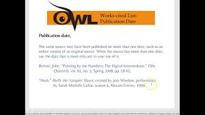 You can change your ad preferences anytime. Mla Works Cited Owl Youtube