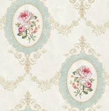 Tapete Designtapete Floral Landhaus Schimmer Jeansbleu Medaillon Edel Oboi Cvetochnye Fony Cvetochnye Oboi