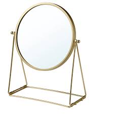 Lassbyn Table Mirror Gold Ikea In 2020 Mirror Table Mirror Magnifying Mirror