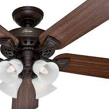 Changing a bulb in a hunter ceiling fan is no different. Hunter 52 Traditional New Bronze Finish Ceiling Fan With 4 Bulb Light Kit Ebay Ceiling Fan Ceiling Fan With Remote Ceiling Fan With Light
