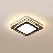 This flush mount ceiling light can enclose 3 x 60w incandescent bulbs (sold separately) in its glass cover. Minimalist Square Led Flush Mount Ceiling Light Fixture Modern Acrylic Lighting Bedroom Living Room
