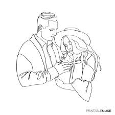 Family Line Portrait From Photo Gift Custom Drawing Child Etsy Family Sketch Family Drawing Custom Drawing