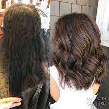 Before And After Caramel Highlights On Natural Dark Brown Hair By Lindseymariecolor On Instagram Natural Balayage Brunette Hair Color Light Brown Hair