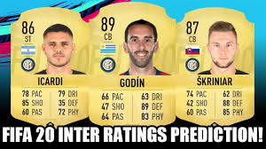 Create your own fifa 21 ultimate team squad with our squad builder and find player stats using our player database. Fifa 20 Inter Milan Ratings Prediction Ft Godin Icardi Skriniar Youtube
