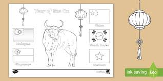 Download and print out this chinese zodiac ox coloring page. Lunar New Year Of The Ox Colouring Page Teacher Made