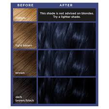 In the previous step, we have mentioned how you can achieve a light blue shade by bleaching your hair if you happen to have dark hair, it's impossible to dye in a dark blue black or navy blue shade with no bleach. L Oreal Colorista Blue Black Permanent Gel Hair Dye Hair Superdrug