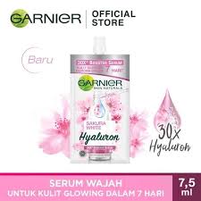 Garnier sakura white hyaluron booster serum dengan 30x hyaluron dan ekstrak sakura bikin kulitmu ^newborn glow ditandai dengan kulit terasa halus, lembut, bercahaya ** berdasarkan penilaian mandiri 52 wanita asia * vs sakura essence lotion. Jual Sachet Garnier Sakura White 30x Hyaluron Booster Serum 7 5ml Terbaru Juni 2021 Blibli