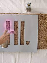 I laid out a black trash bag underneath the mat. D I Y Doormat With A Message Door Mat Diy Diy Door Diy Sprays