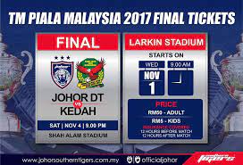 Kedah bakal terlepas slot afc cup 2018. Johorsoutherntigers On Twitter Tm Piala Malaysia 2017 Final Tickets Will Begin To Be Sold At The Tan Sri Dato Haji Hassan Yunos Stadium On Nov 1st Starts From 9 00am Https T Co Mzbm3fa4di