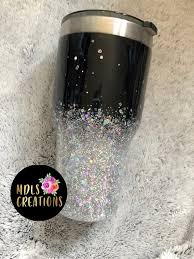 Black And Silver Ombre Tumbler Black And Silver Holographic Ombre Glitter Tumber Etsy Glitter Tumbler Cups Tumbler Cups Diy Glitter Tumbler