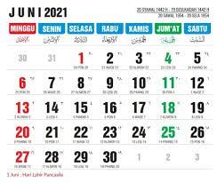 Kalender Juni 2021 Tanggalan Nasional Masehi Jawa Dan Hijriyah Kalender Tanggal Januari