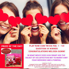 Instantly play online for free, no downloading needed! The Outlet Shoppes At Gettysburg Congratulations Melissa Gumm You Are The Rom Com Trivia Question 4 Winner Please Pick Up Your Prize From Gertrude Hawk Within 7 Days At Customer Service
