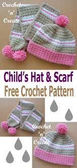 Free Crochet Childs Hat Scarf Pattern Crochet Child Hat Crochet Hats Crochet Baby Hats