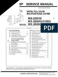 Check spelling or type a new query. Sm Sharp Mx3100n Equipment Manufactured Goods