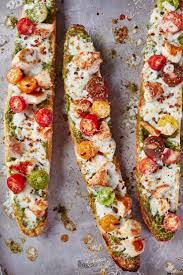 Recipe French Bread Pesto Chicken Pizza Recipe Food Recipes French Bread Pizza