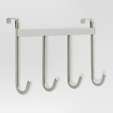 Looking for a stylish space saver for. Smooth Over The Door Quad Hook Satin Nickel Threshold Target