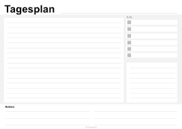 Hier zeige ich wie man mit excel ganz einfach einen stundenplan oder tagesplan erstellen kann. Tagesplan To Do Pdf Vorlage Zum Ausdrucken