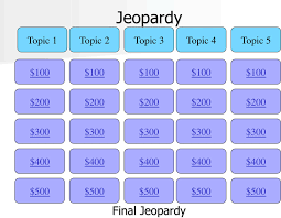 On the jeopardy board slide, replace the generic topic headings with your real topics. Free Jeopardy Template Ppt 325kb 27 Page S