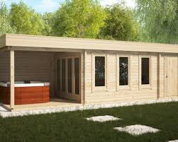 Gartenhaus Mit Schuppen Und Veranda Super Jacob E 18m 44mm 3x9m Hansagarten24 Gartenhaus Mit Veranda Gartenhaus Whirlpool Garten