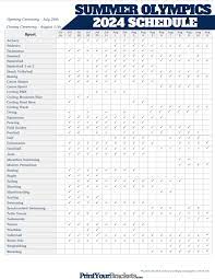Printable Olympics Schedule