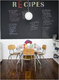 Chalkboard Wall Above White Paneling You Could Also Paint Recipes On Your Walls All Over The Walls Filling Kitchen Chalkboard Magnetic Paint Cute Kitchen