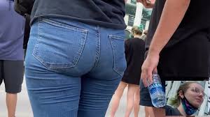 Playful Candid VPL - Yellow Shorts & Teen Goddess Ass